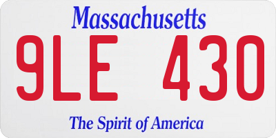 MA license plate 9LE430