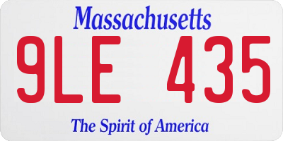 MA license plate 9LE435