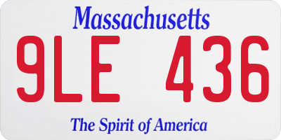 MA license plate 9LE436