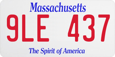 MA license plate 9LE437