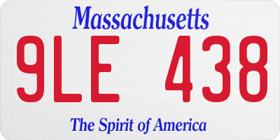 MA license plate 9LE438