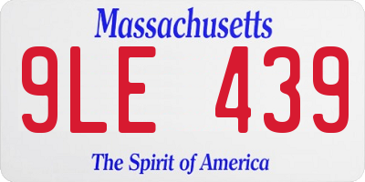 MA license plate 9LE439