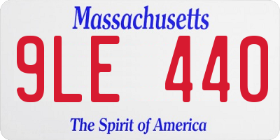 MA license plate 9LE440