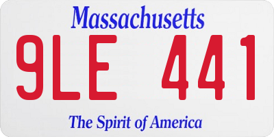 MA license plate 9LE441