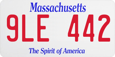 MA license plate 9LE442