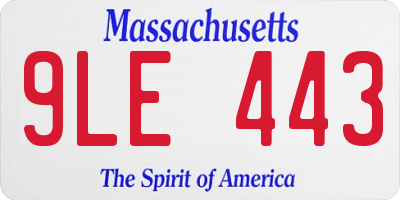 MA license plate 9LE443