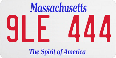 MA license plate 9LE444