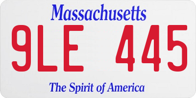 MA license plate 9LE445
