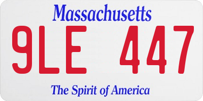 MA license plate 9LE447