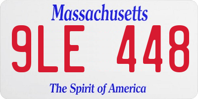MA license plate 9LE448