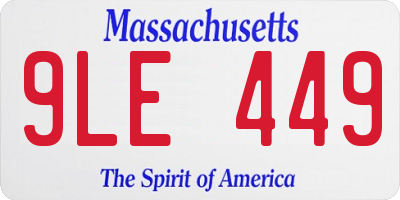 MA license plate 9LE449