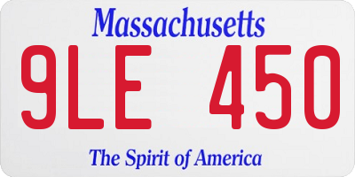 MA license plate 9LE450