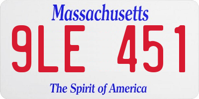 MA license plate 9LE451