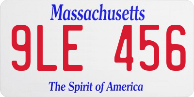 MA license plate 9LE456