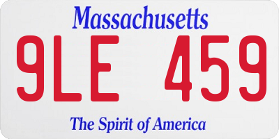 MA license plate 9LE459