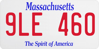 MA license plate 9LE460