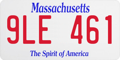 MA license plate 9LE461