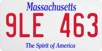 MA license plate 9LE463