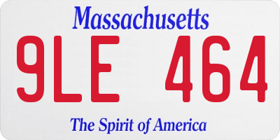 MA license plate 9LE464