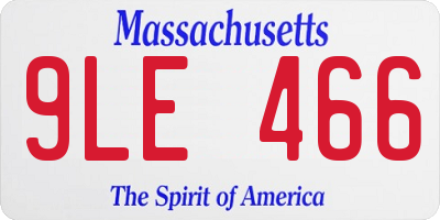 MA license plate 9LE466