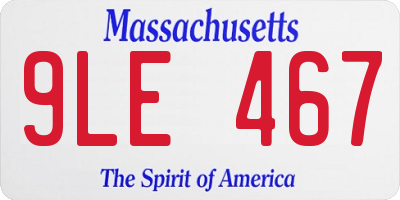 MA license plate 9LE467