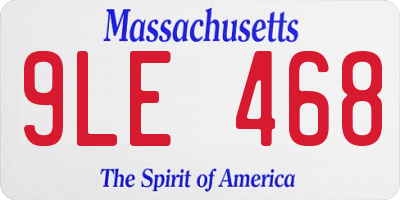 MA license plate 9LE468