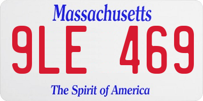 MA license plate 9LE469