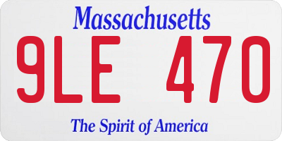 MA license plate 9LE470