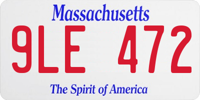 MA license plate 9LE472