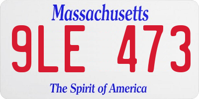MA license plate 9LE473