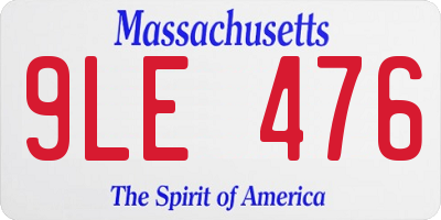 MA license plate 9LE476