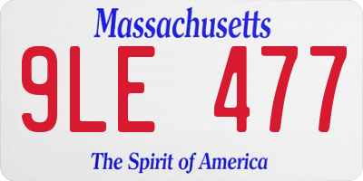 MA license plate 9LE477