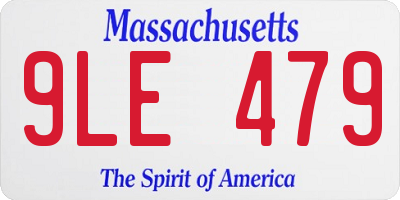 MA license plate 9LE479
