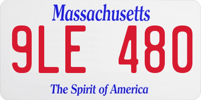 MA license plate 9LE480