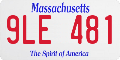 MA license plate 9LE481