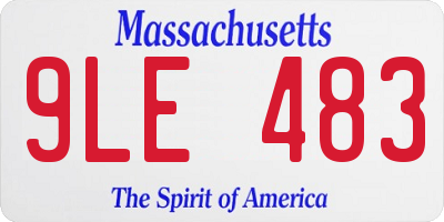MA license plate 9LE483