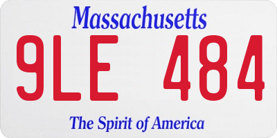 MA license plate 9LE484