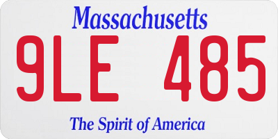MA license plate 9LE485