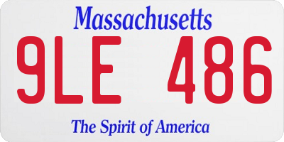 MA license plate 9LE486