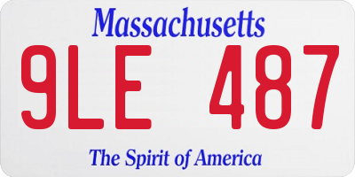 MA license plate 9LE487