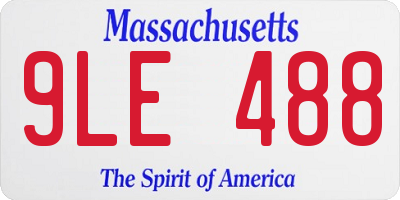 MA license plate 9LE488