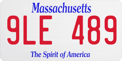 MA license plate 9LE489