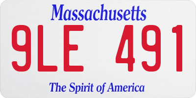MA license plate 9LE491