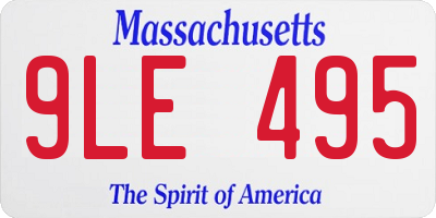 MA license plate 9LE495