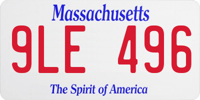 MA license plate 9LE496