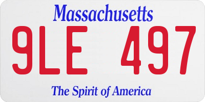 MA license plate 9LE497
