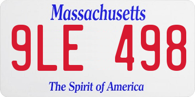 MA license plate 9LE498