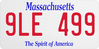 MA license plate 9LE499