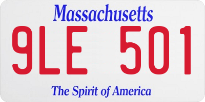 MA license plate 9LE501