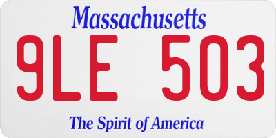 MA license plate 9LE503